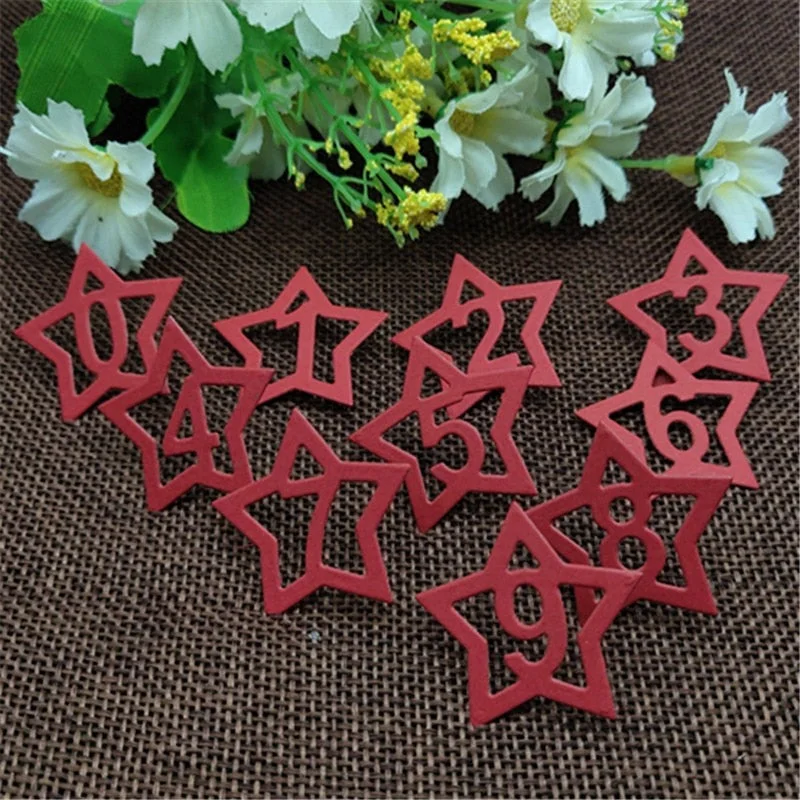 Star Number Frame Set Metal Stencils Cutting Dies For DIY Scrapbooking Decorative Embossing Handcraft Die Cutting Template