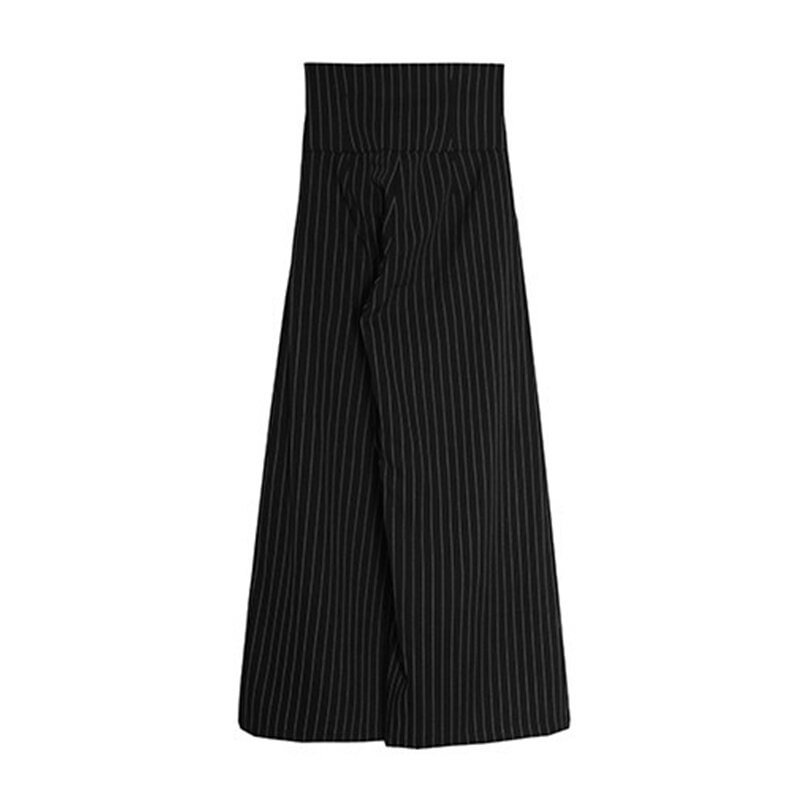 Fongt TWOTWINSTYLE Casual Striped Wide Leg Pants Female High Waist Pockets Temperament Fashion Pants For Women Autumn Style 2022 New