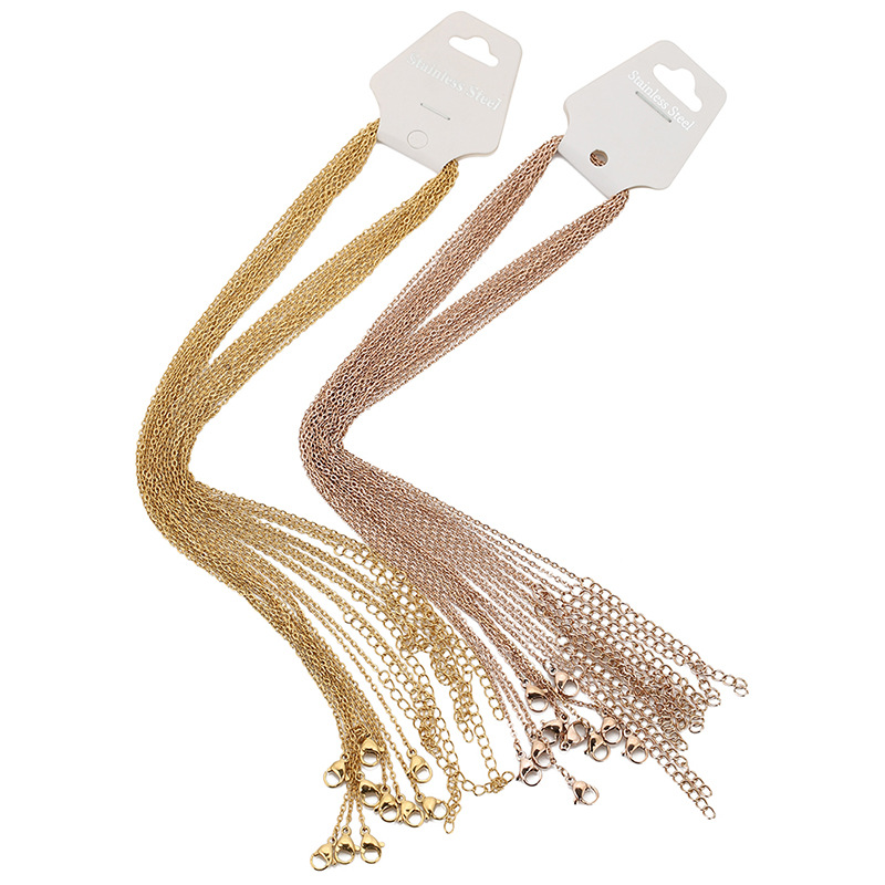 10 Pcs Box Chain Minimalist Rice O-Chain Chain Stainless Steel Electroplating Necklaces