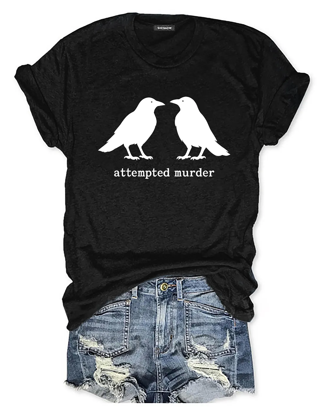 Funny Attempted Murder Crow T-shirt