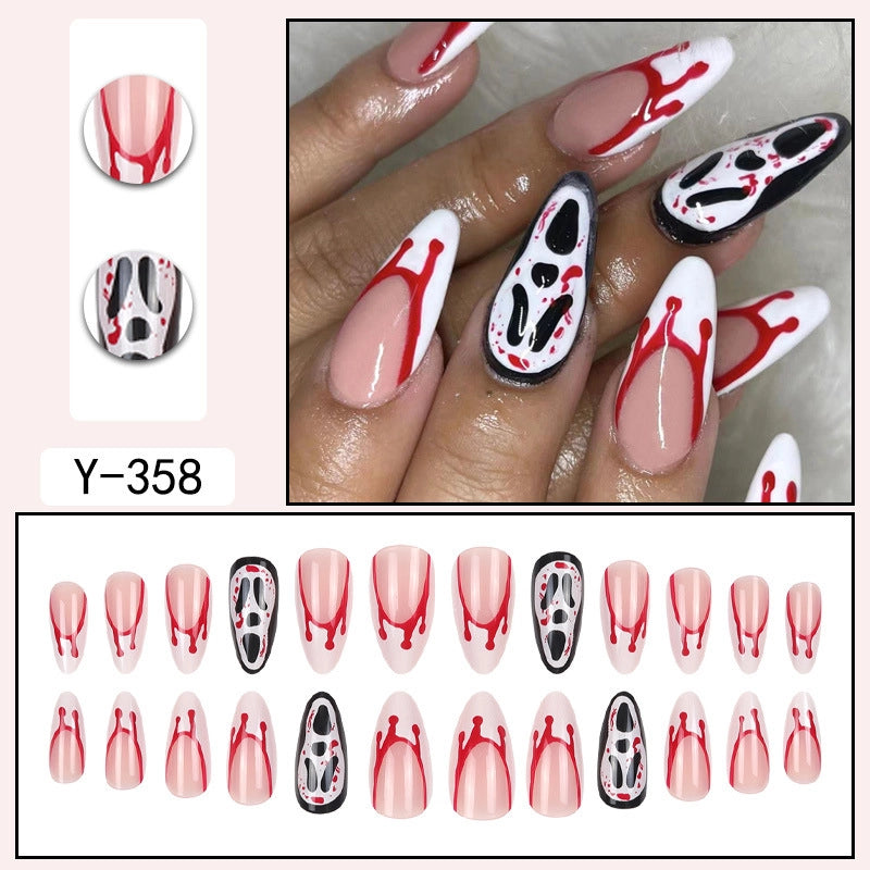 Sweet Color Block Heart Shape ABS Press-on Nails 1 Set