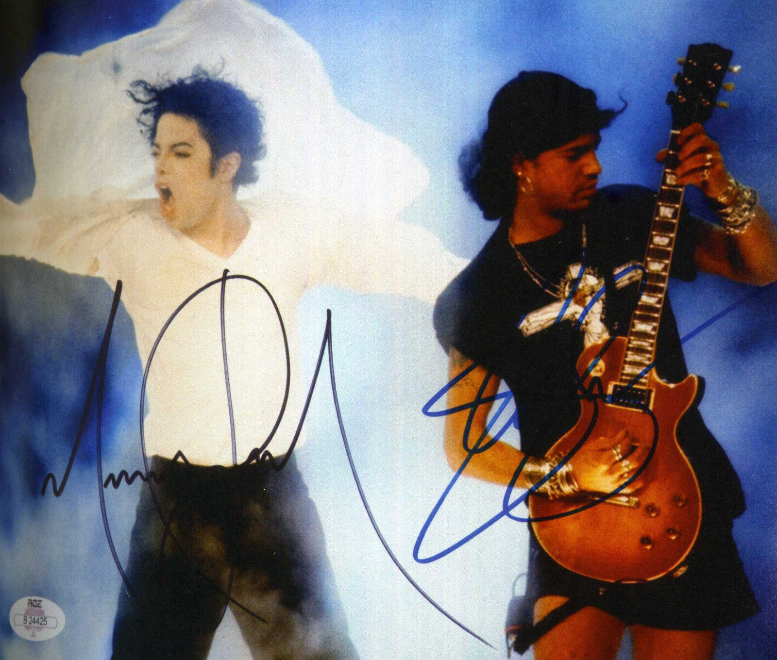 MICHAEL JACKSON & SLASH Signed Photo Poster paintinggraph - Singer / Rock Guitarist - preprint