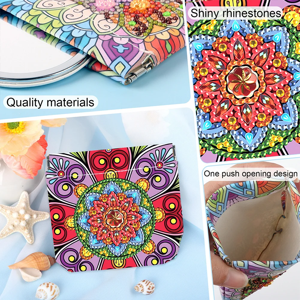 5D DIY Mandala PU Partial Special Shaped Diamond Painting Wallet Gifts for Women