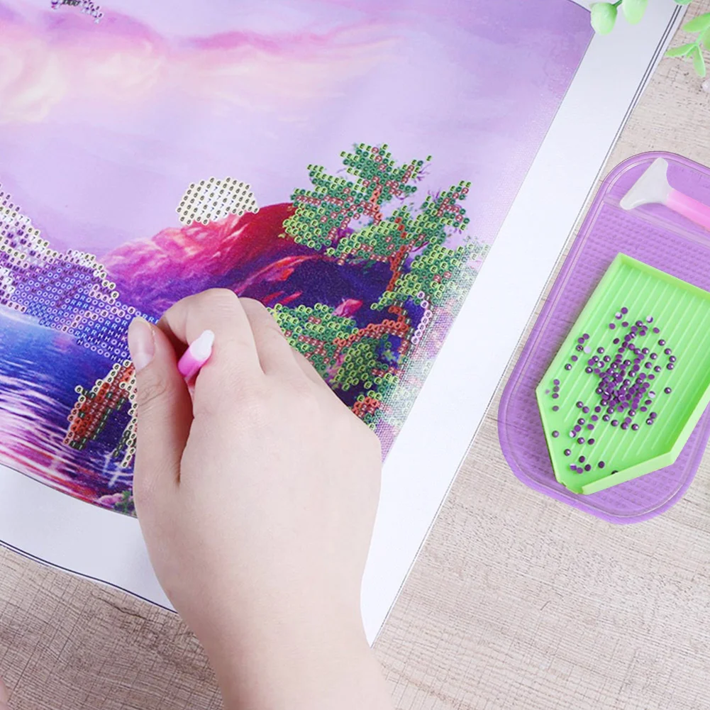 Anti-Slip Diamond Painting Tray Resin 5D Picture Drawing Pad Holder Tools【Random Color】