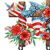 Diamond Painting Wooden Independence Day Flag & Rose Hook for Home Decor