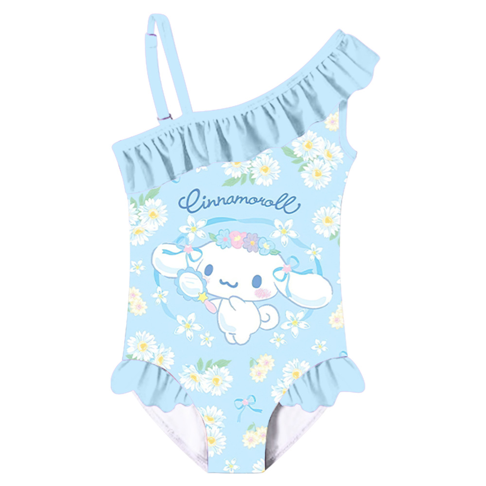 Cinnamoroll Themed Girls' One-Piece Swimsuit - Adorable Bunny Design for Fun at the Pool -Mayoulove