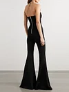 Stylish Deep V-Neck Backless Zipper Flared Jumpsuit