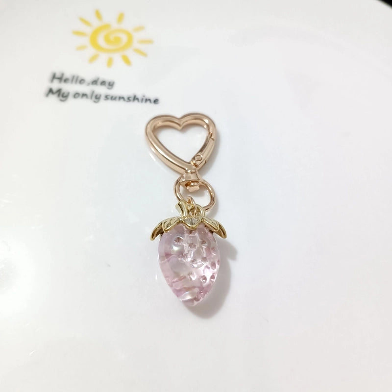 Sweet Strawberry Arylic Unisex Keychain