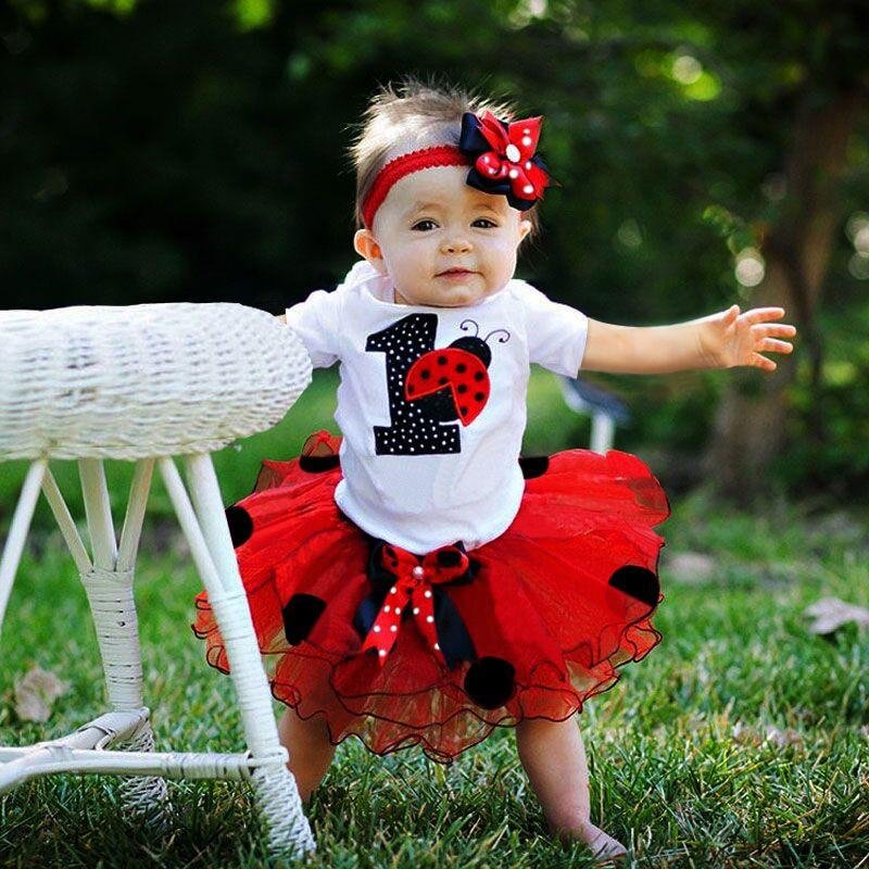 Baby Girls 12 Months Birthday Party Dress New Year 1st Christening Gown Newborn Infantil Tutu Outfit Red First Christmas Clothes