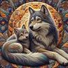 Diamond Painting-DIY Full Round Drill Wolf Family(40*40 CM)