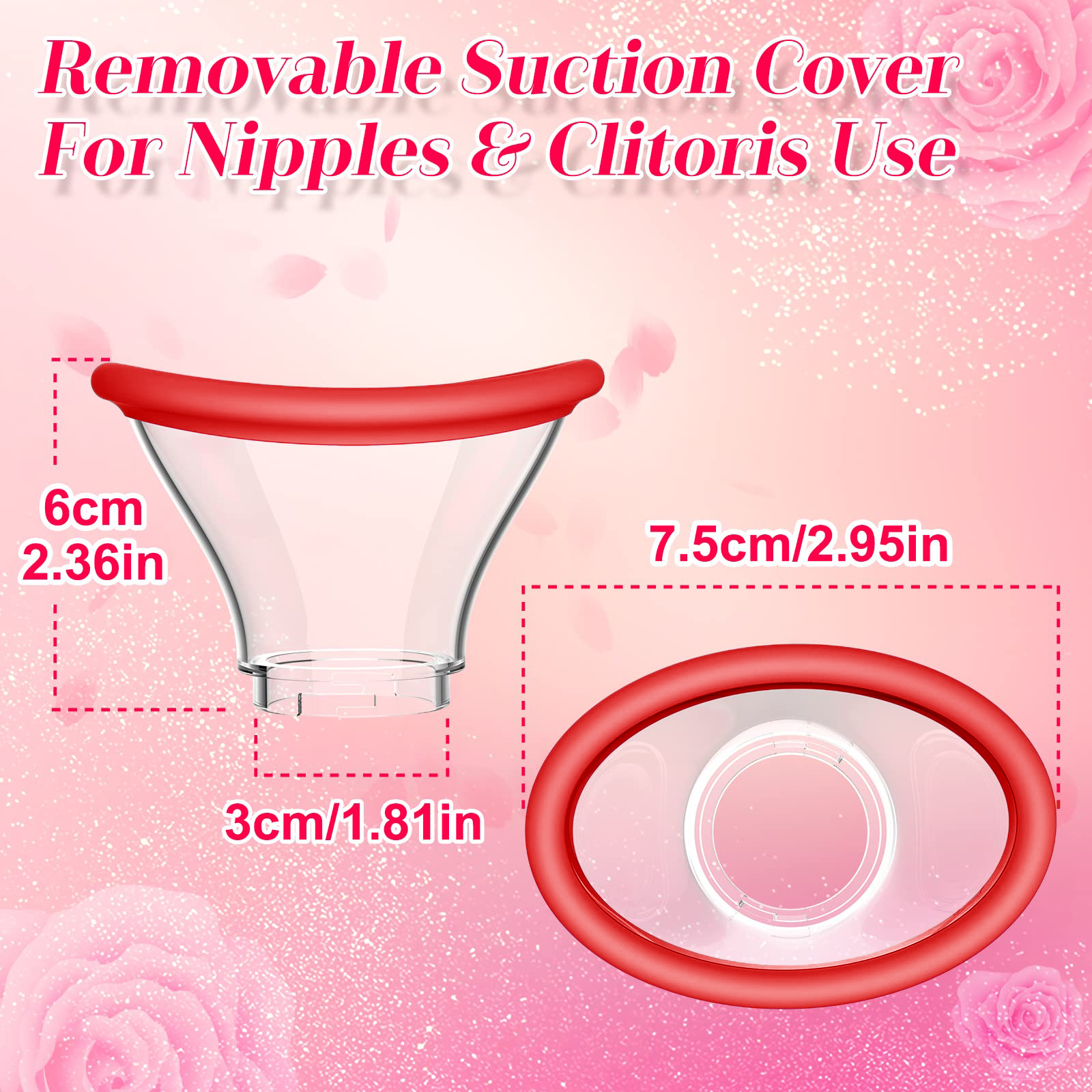 removable suction cover for nipples and clit sucker rose toy use