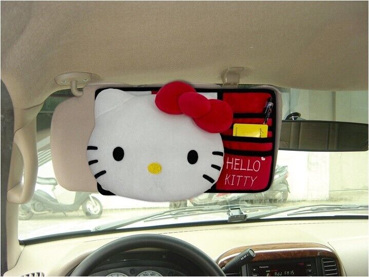 New HELLO KITTY Sun Visor Organizer Holder Storage Car Accessories A Cute Shop - Inspired by You For The Cute Soul 