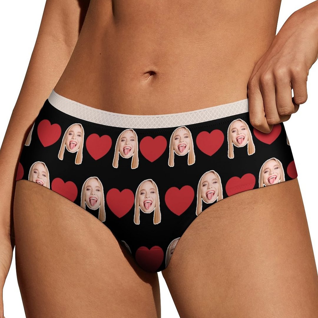 Personalized Funny Faces Pattern Ladies' Heart Panties