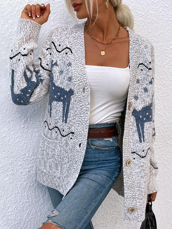 Women's Long Sleeve Floral Printed Sweater Top