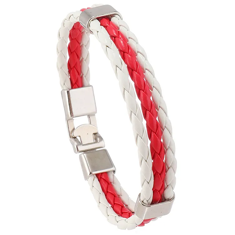Unisex Flag Flag Colors Braided Leather Bracelet