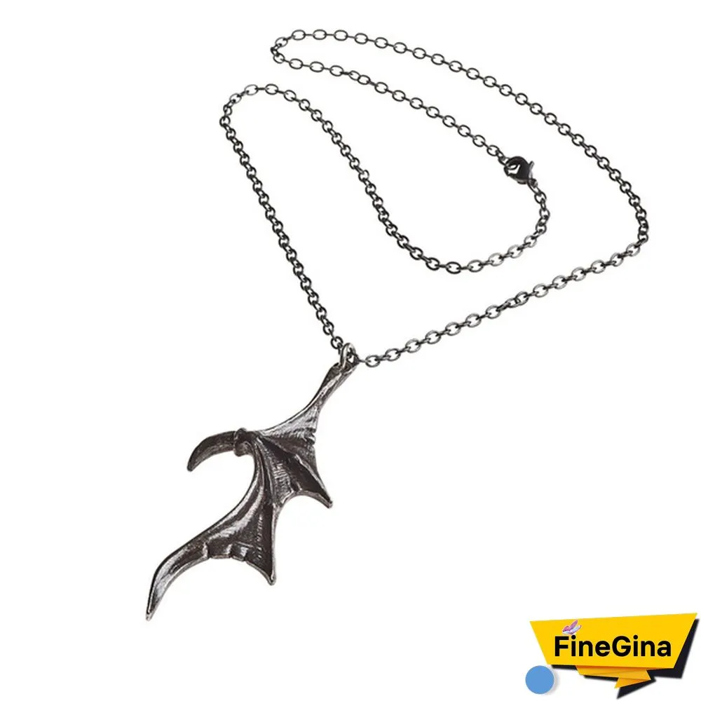 Darkling Heart Necklace Alchemy Gothic Couples Matching Dragon Wing Pendants