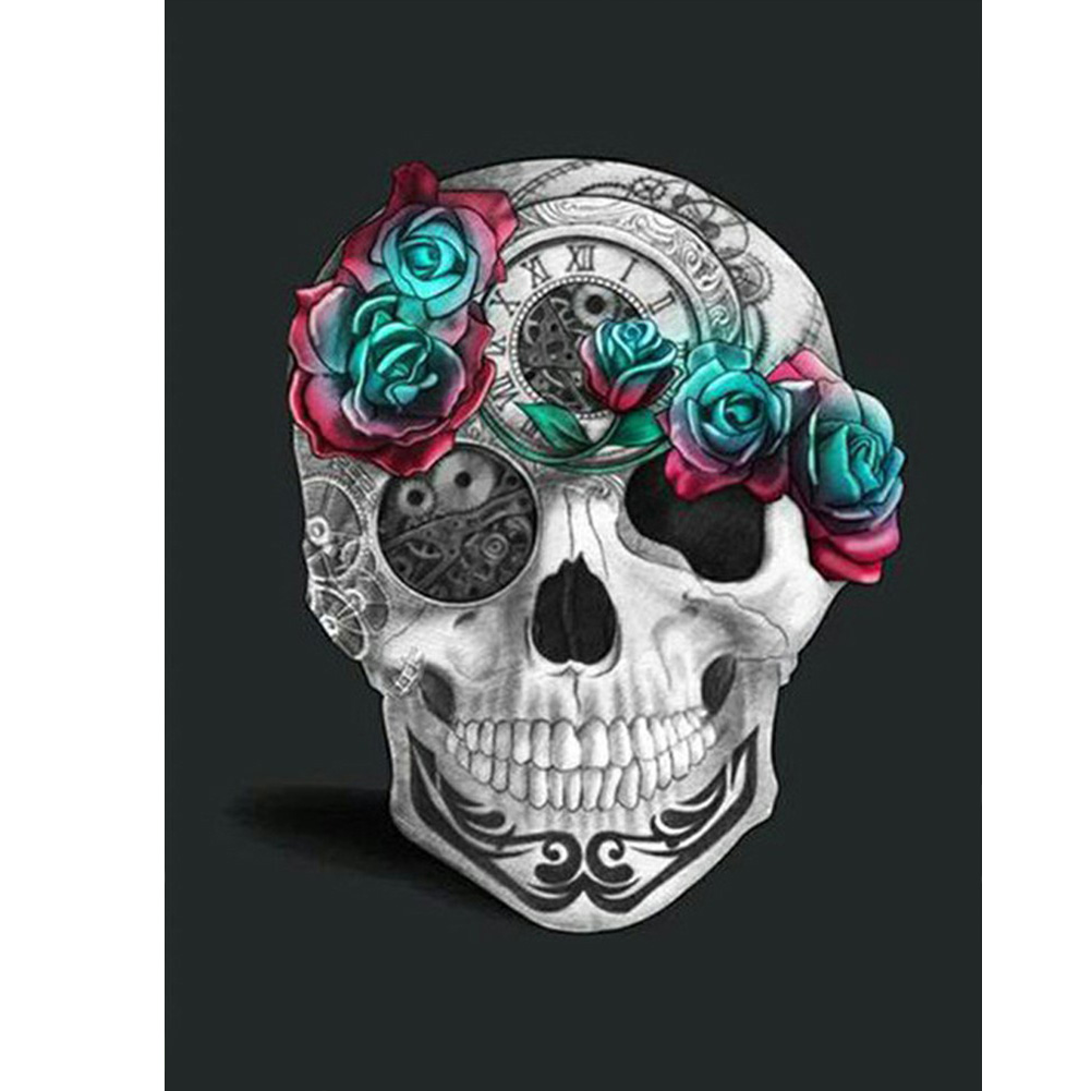 

Flower Skull - Round Drill Diamond Painting - 30*40CM, 501 Original