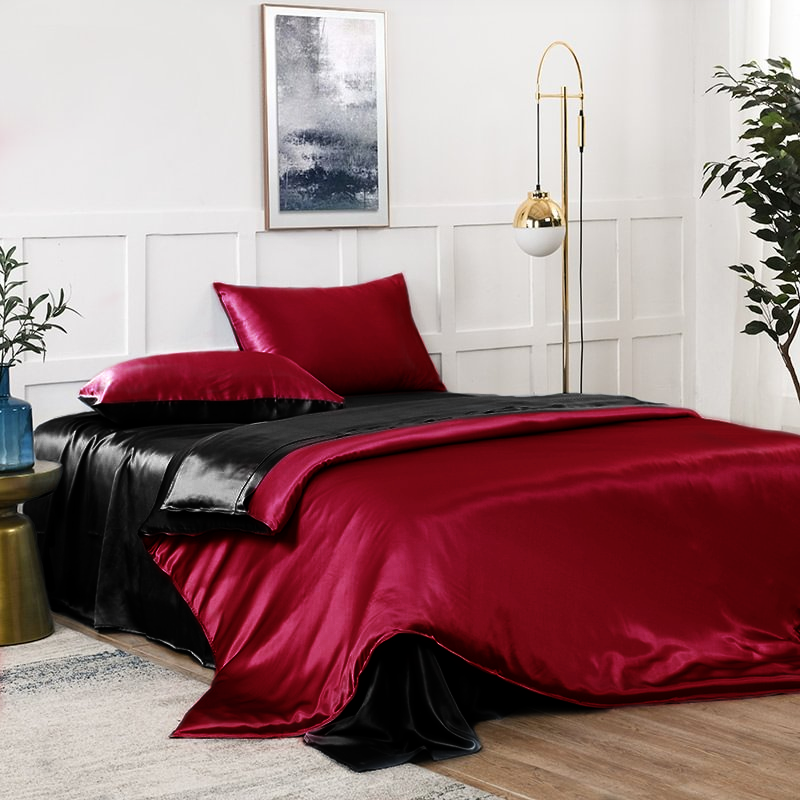 19 Momme Double Color None Stitching Silk Bedding Set 4PCS REAL SILK LIFE