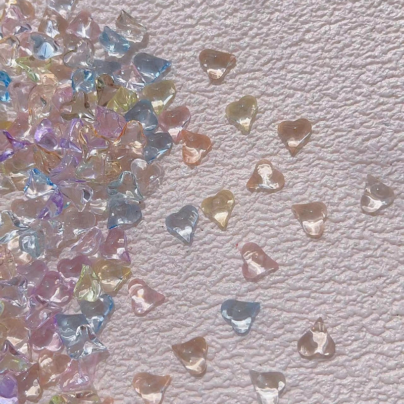 Cute Sweet Minimalist Heart Shape Resin Nail Decoration Accessories 20 PCS/Package