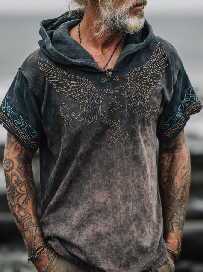 Men's Viking Inspired Gradient Celtic Knot Short Sleeve Hoodie / Rvogue / Rvogue