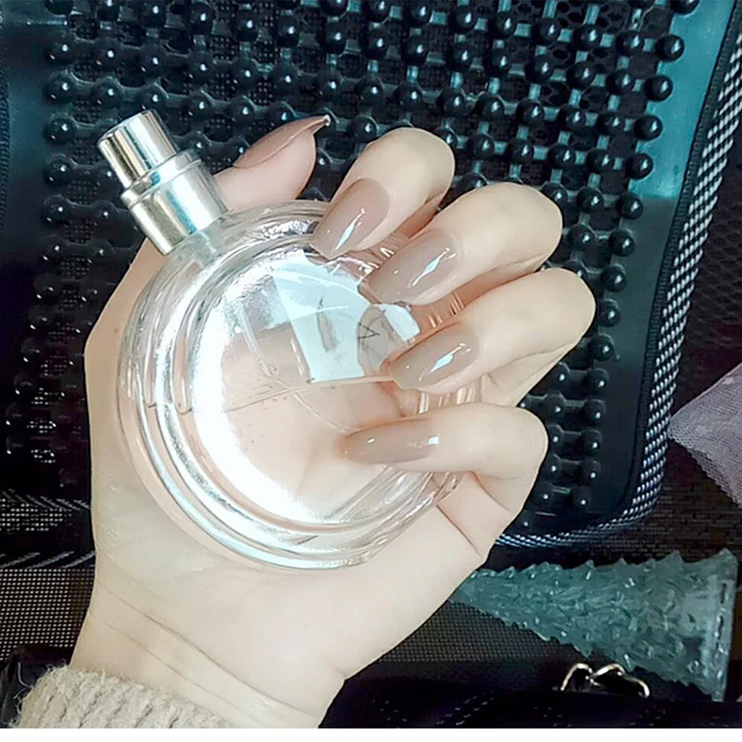 24Pcs Detachable French False Nails Ballerina Wearable Artificial Stiletto Fake Nails DIY Press Glue Full Cover Coffin Nail Tips