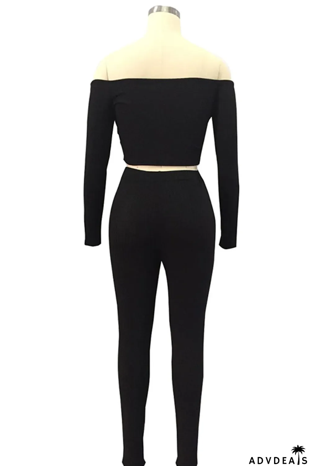 White Sportswear Solid Split Joint Bateau Neck Long Sleeve Two Pieces