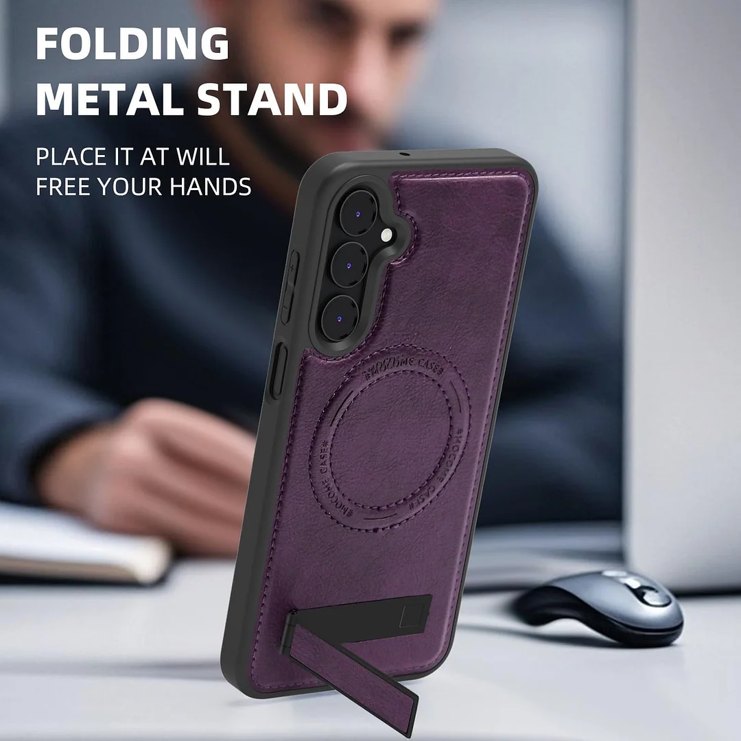 Samsung Galaxy Z Fold 6 Leather Case Magnetic Protective Case Holder Phone Case