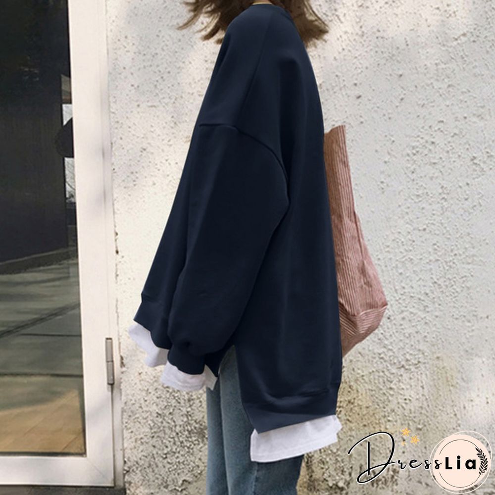 Plus Size Women Full Sleeved Winter Holiday Blouse Baggy Pullover Tops