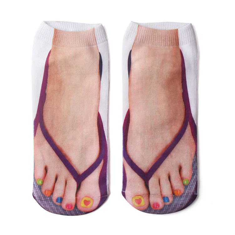 Funny 3D sandal graphic socks