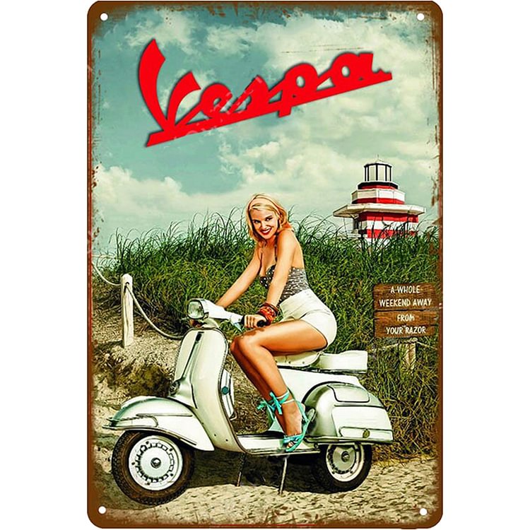 Vespa Motorcycle - Vintage Tin Signs/Wooden Signs - 8*12Inch/12*16Inch