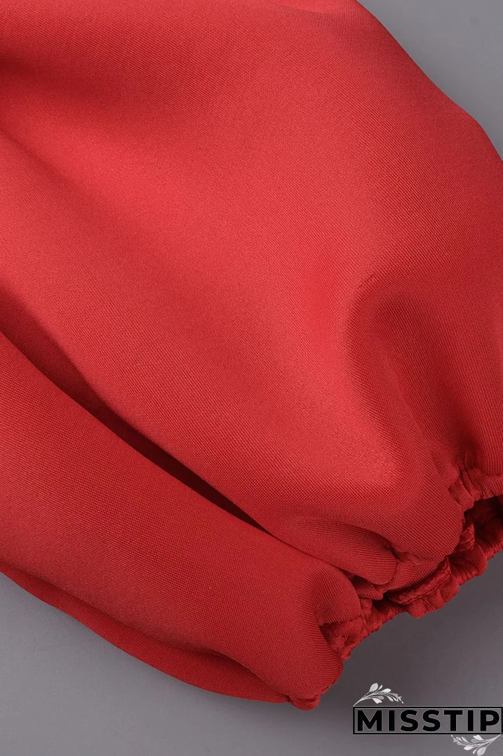 Red Elegant Solid Patchwork Flounce Asymmetrical Oblique Collar Evening Dress Dresses