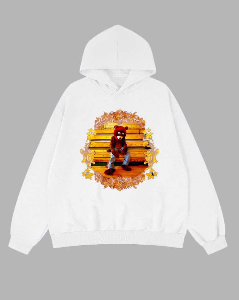 Big and Tall Men's Casual Bear Graphic Print Pocket Hoodies