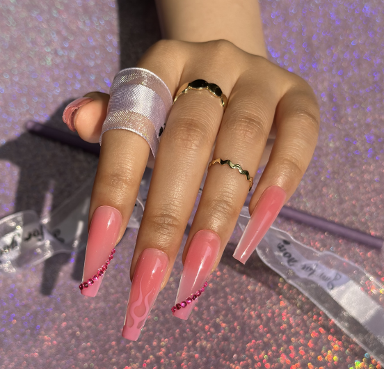 Pink acrylic store nail designs