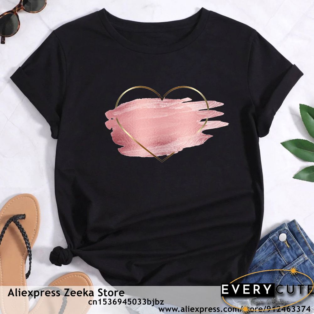 Womens Traveling Fun Print Tee-Shirt for Girls Y2K Harajuku Basics Collar White Shirt