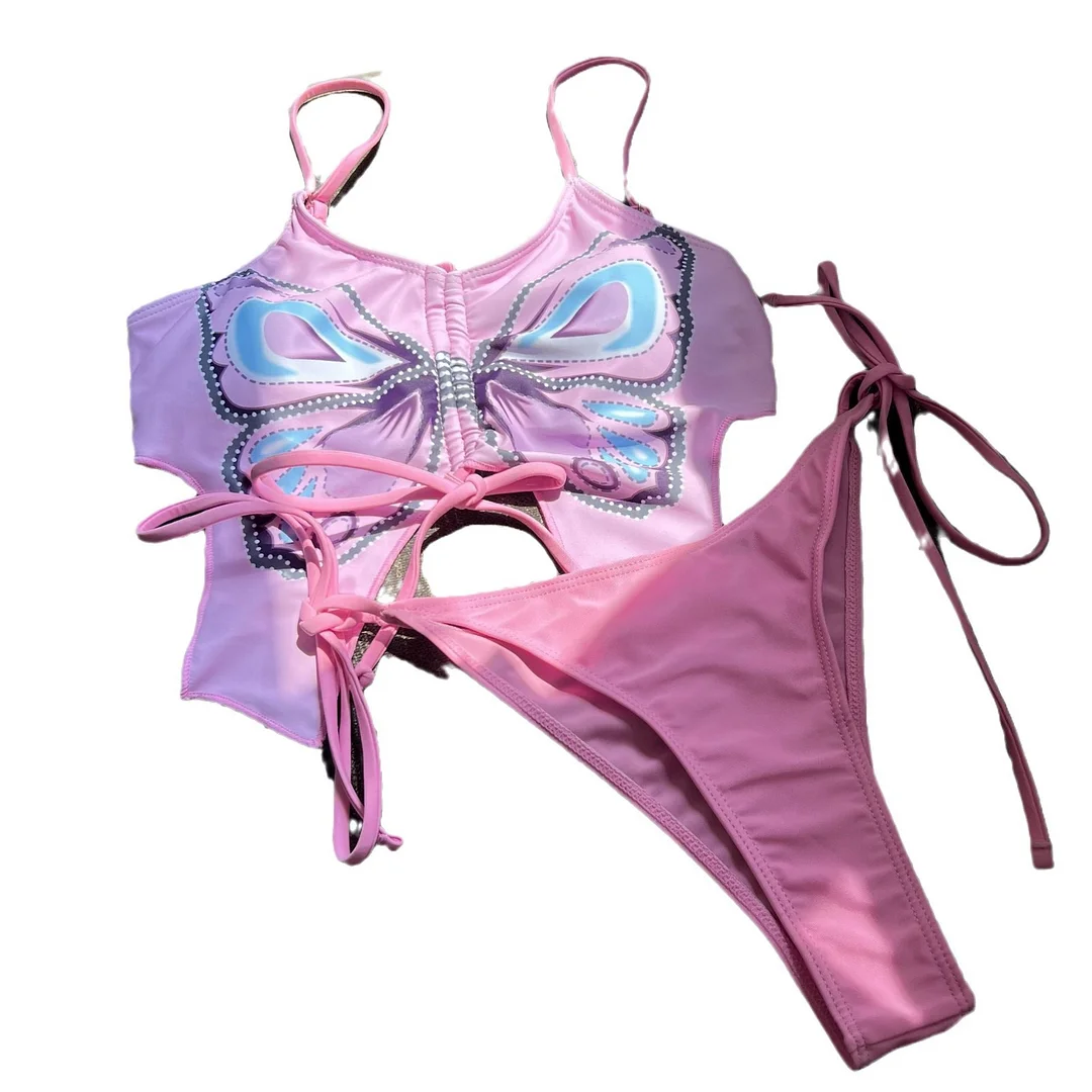 Uveng 2023 New Butterfly Small Fresh Ins Split Bikini
