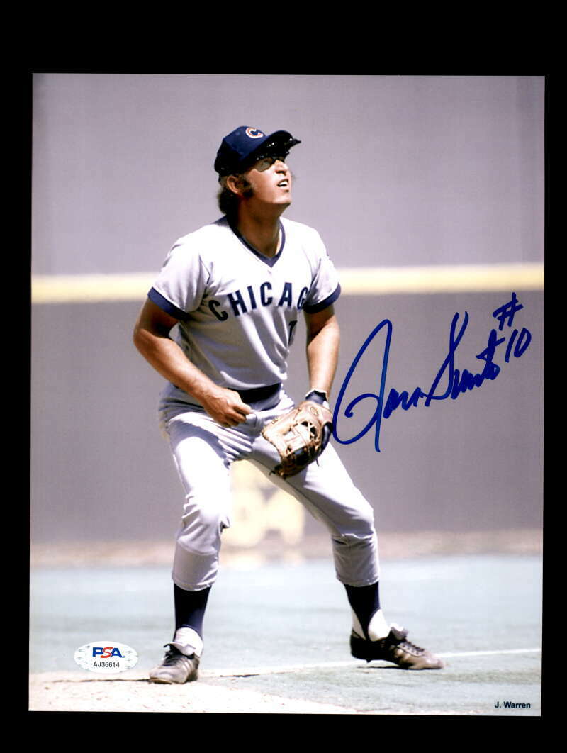 Ron Santo # 10 PSA DNA Cert Signed 8x10 Photo Poster painting Autograph