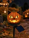 Resin Solar Halloween Pumpkin Garden Stake Light Solar Lights Garden Decor