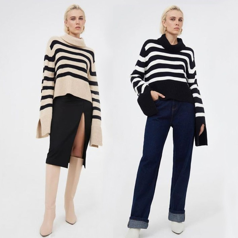 Ootddress 2025 New Women's Turtleneck Sweater Fall Winter Knitted Pullovers For Women Casual Knitwear Long Sleeve Oversized Tops
