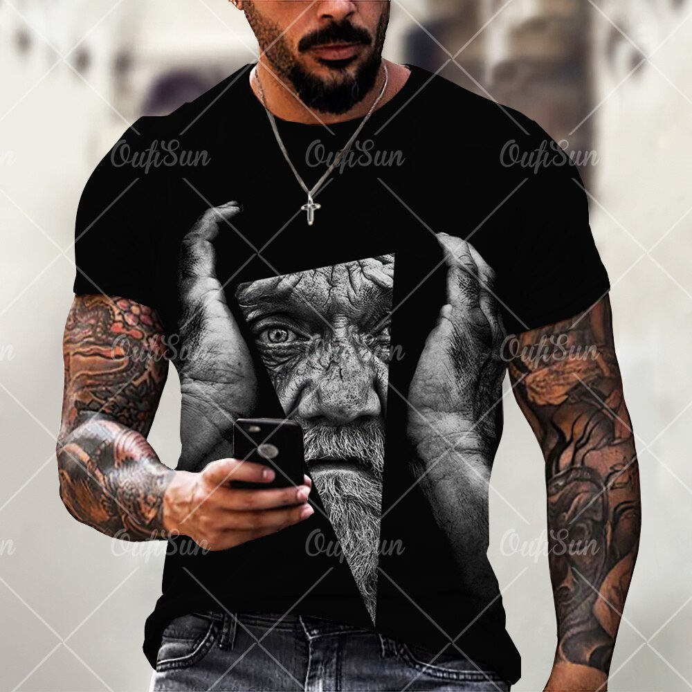 

Horror Old Man - 3D Printed Men T Shirt, Xxl, 501 Original