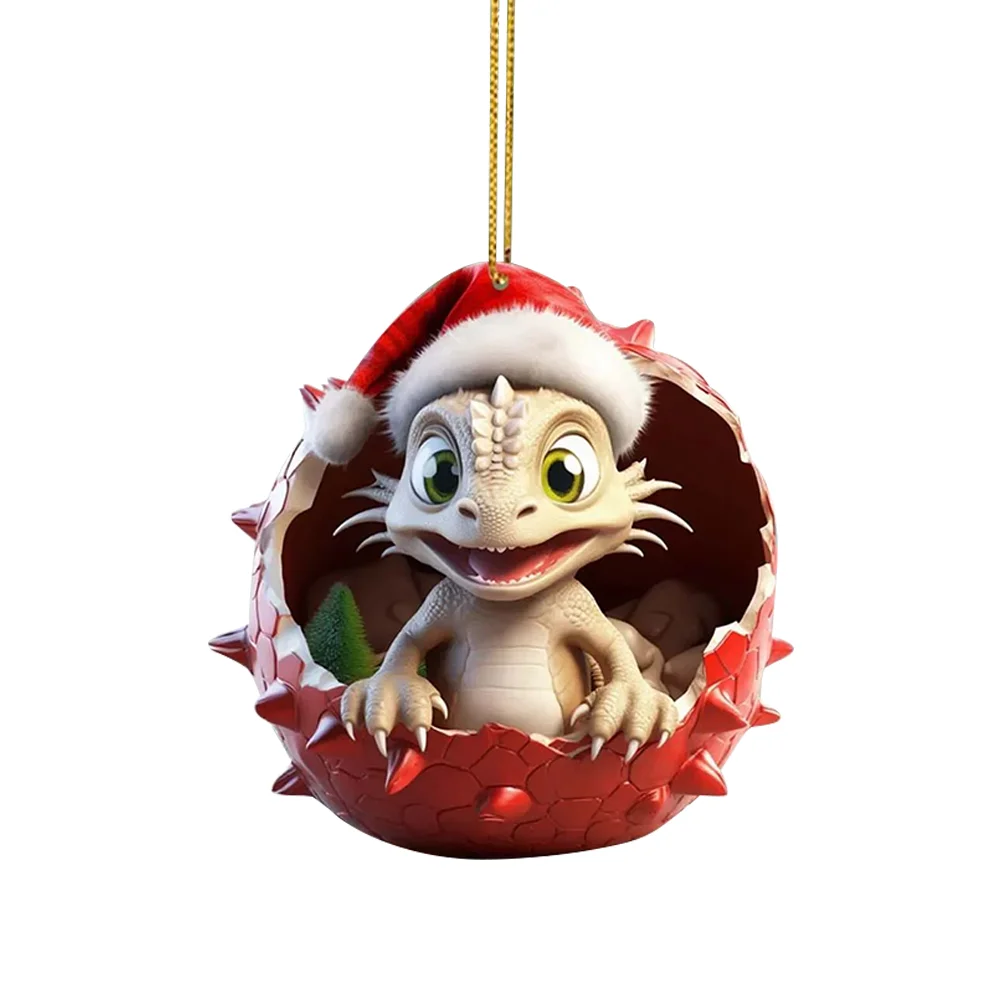Christmas Dragon Egg Pendants Acrylic Cute Dragon Baby Decor Home Party Supplies
