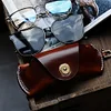 American retro vegetable tanned cowhide glasses case genuine leather myopia glasses sunglasses storage box