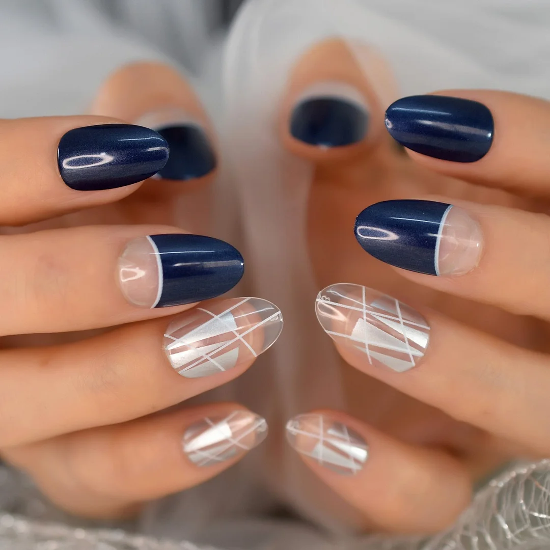 Pink Ombre Fake Nails Coffin Shape Medium Size Ladies Fingernails Natural French Faux Ongles 24 ct-Nail Inspo