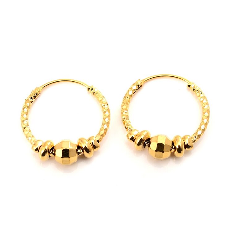 24k round shape Earrings Women deformation geometry golden metal retro geometric earrings pendant