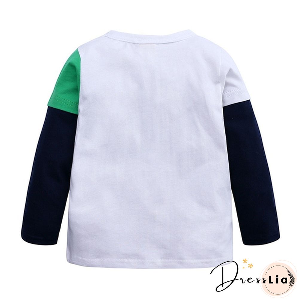 Cartoon Dinosaur Boys Long Sleeve T Shirt Children Kids Boys Spring Autumn Cotton Tops