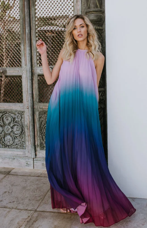 Women'S Casual Halter Neck Chiffon Maxi Dress