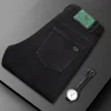 New High-end Men's Black Straight Slim Stretch Casual Versatile Jeans