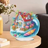 >SALE<Acrylic 2D Flat Beach House DIY Table Top Diamond Painting Ornament Kits