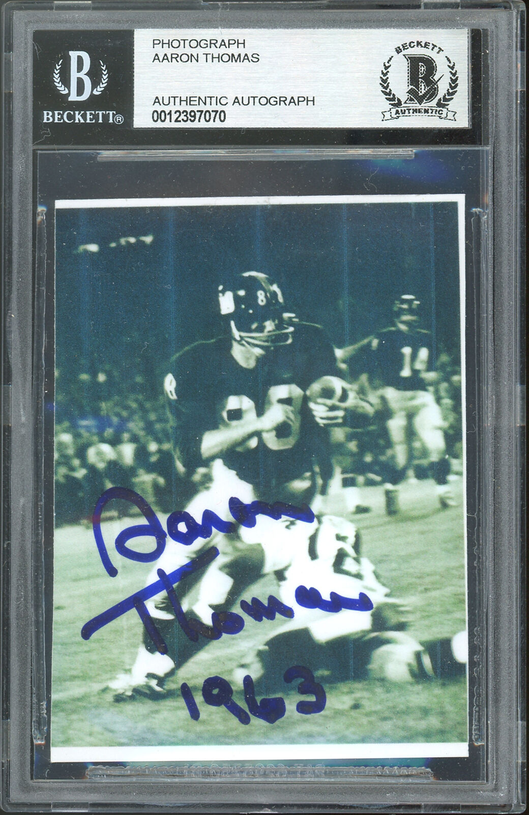 Giants Aaron Thomas Authentic Signed Photo Poster painting BAS Slabbed