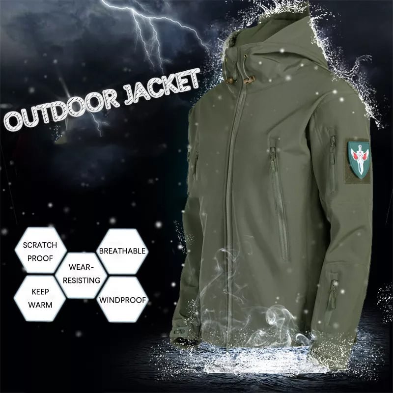 Men's Windproof Waterproof Jacket - Camouflage Hooded Mountaineering ...