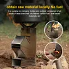 Folding Firewood Stove Stainless Steel BBQ Rocket Stove for Traveling BBQ Picnic